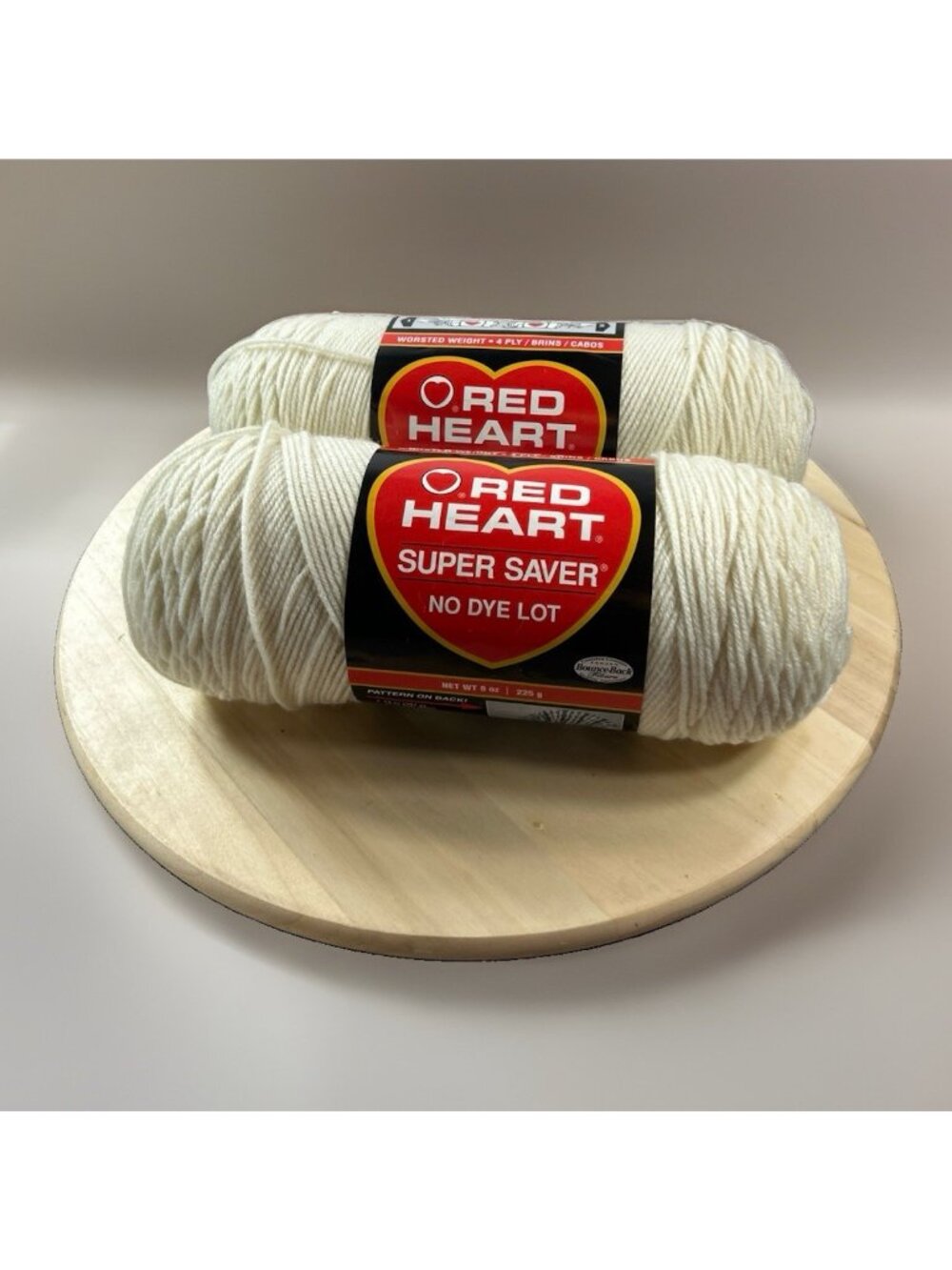New lot 2 Large Skein 8oz Red Heart Super Saver 0313 Aran Acrylic Washable Yarn
